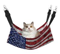 UVBDF Hamac pour chat avec drapeau américain indépendance 4 juillet pour suspendre un animal de compagnie, lit réglable, chiot, lapins, petits animaux