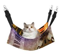 UVBDF Hamac pour chat avec notes de musique pour piano et violon - Lit réglable - Pour chiot, lapins, petits animaux