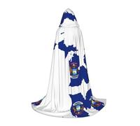 UVBDF Michigan State Flag Map Renaissance Fair Outfit Cape à capuche pour adolescents Gothique Médiéval Cosplay Costume de théâtre
