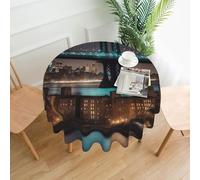 UVBDF Nappe ronde multifonction en polyester pour table basse, cuisine, bureau, cadeau de maison - Motif pont de Manhattan de New York - 152,4 cm