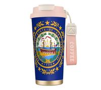 UVBDF New Hampshire State Flag Tasse à café de voyage en acier inoxydable, couvercle anti-fuite tasse thermique pour café glacé, infusion chaude