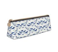 UVBDF Petite trousse à crayons avec fermeture éclair - Motif baleine bleue - Pour l'école et le maquillage, blanc, Taille unique, Organiseur de sac