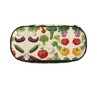 UVBDF Présentation de diverses trousses à crayons à légumes pour hommes et femmes, trousse à crayons portable esthétique, étui à fermeture éclair pour organisateur de bureau, Noir , Taille unique