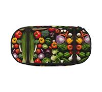 UVBDF Présentation de diverses trousses à crayons à légumes pour hommes et femmes, trousse à crayons portable esthétique, étui à fermeture éclair pour organisateur de bureau, Noir , Taille unique,