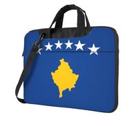 UVBDF Sac à bandoulière minimaliste avec drapeau du Kosovo pour ordinateur portable, simple, léger, pour homme, cadeau d'anniversaire, Noir , 13 inch