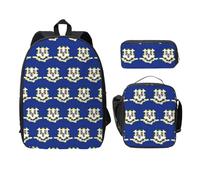 UVBDF Sac à dos avec drapeau de l'État du Connecticut avec boîte à déjeuner et trousse à crayons pour les aventures du w nd, Noir , Taille unique, Organiseur de sac