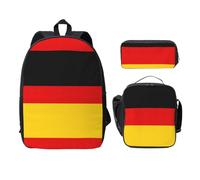 UVBDF Sac à dos drapeau allemand avec sac à crayons pour week-end aventures, Noir , Taille unique, Organiseur de sac