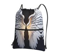 UVBDF Sac à dos léger avec cordon de serrage et compartiment réglable pour balade à la plage, Noir , One Size, Sac à dos daypack