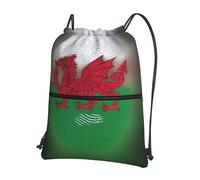 UVBDF Sac à dos léger imprimé dragon gallois avec cordon de serrage, compartiment réglable pour balade à la plage, Noir , One Size, Sac à dos daypack