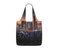 UVBDF Sac d'épicerie réutilisable 25 l en polyester lavable Motif paysage de Los Angeles