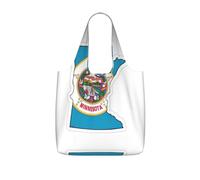UVBDF Sac d'épicerie réutilisable et pliable en polyester 25 l avec drapeau du Minnesota - Lavable - Pour voyage, vacances