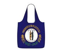 UVBDF Sac fourre-tout réutilisable et pliable en polyester 25 l avec imprimé drapeau du Kentucky State