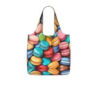 UVBDF Sac fourre-tout réutilisable et pliable en polyester 25 l avec imprimé macaron biscuit