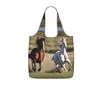 UVBDF Sac fourre-tout réutilisable et pliable en polyester 25 l Motif chevaux de course