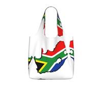 UVBDF Sac fourre-tout réutilisable et pliable en polyester avec imprimé carte du Sud Afrique du Sud - 25 l
