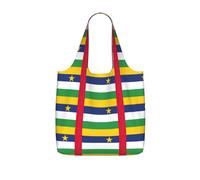 UVBDF Sac fourre-tout réutilisable et pliable en polyester avec imprimé drapeau de l'Afrique centrale 25 l