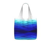UVBDF Sac fourre-tout réutilisable et pliable en polyester Motif vagues de l'océan 25 l