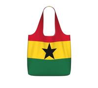 UVBDF Sac fourre-tout réutilisable pliable en polyester 25 l Motif drapeau du Ghana