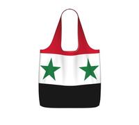 UVBDF Sac fourre-tout réutilisable pliable en polyester avec drapeau de la République arabe syrienne 25 l