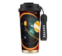 UVBDF Solar System Jupiter Saturn Tasse à café de voyage en acier inoxydable, couvercle anti-fuite pour café glacé, infusion chaude