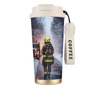UVBDF Tasse à café de voyage en acier inoxydable avec couvercle anti-fuite pour café glacé, infusion chaude