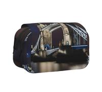 UVBDF Tower Bridge in London Trousse à crayons double couche à clapet pour enfants, Noir , Taille unique, Organiseur de sac