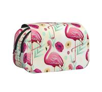 UVBDF Trousse à crayons à double couche avec impression flamant rose, Noir , Taille unique, Organiseur de sac