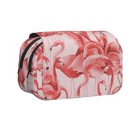 UVBDF Trousse à crayons à double couche avec impression flamant rose, Noir , Taille unique, Organiseur de sac