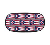 UVBDF Trousse à crayons avec drapeau de l'État de l'Ohio pour homme et femme, trousse à crayons portable, esthétique, fermeture éclair pour organisateur de bureau, Noir , Taille unique, Organiseur de