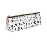 UVBDF Trousse à crayons avec fermeture éclair pour enfants en langue des signes de l'alphabet, petite pochette simple pour stylos, trousse de maquillage, blanc, Taille unique, Organiseur de sac