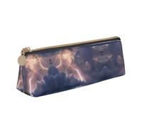 UVBDF Trousse à crayons avec fermeture éclair pour enfants - Motif paysage de tonnerre - Petite trousse simple pour stylos et cosmétiques, blanc, Taille unique, Organiseur de sac