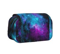 UVBDF Trousse à crayons double couche avec imprimé « Cool Star River » pour l'école, Noir , Taille unique, Organiseur de sac