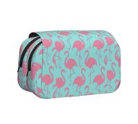 UVBDF Trousse à crayons double couche avec imprimé flamant rose pour l'école, Noir , Taille unique, Organiseur de sac