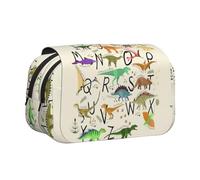 UVBDF Trousse à crayons élégante à double couche avec impression de dinosaures pour l'école, Noir , Taille unique, Organiseur de sac