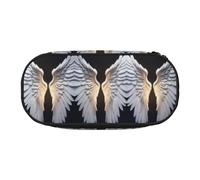 UVBDF Trousse à crayons en forme d'aile d'ange pour homme et femme, trousse à crayons portable, esthétique, trousse à fermeture éclair pour organisateur de bureau, Noir , Taille unique, Organiseur de