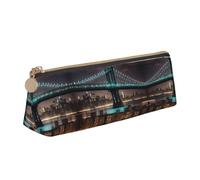 UVBDF Trousse à crayons New York Manhattan Bridge Night School pour enfants avec fermeture éclair, petite pochette simple pour stylos, trousse de maquillage, blanc, Taille unique, Organiseur de sac