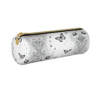 UVBDF Trousse à crayons pour garçons et filles, motif papillon et marguerite, cadeau pour enfants, blanc, Taille unique, Organiseur de sac