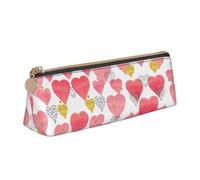 UVBDF Trousse de maquillage en forme de cœur doré et rouge, Blanc, Talla única, Trousse de maquillage
