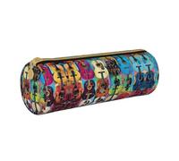 UVBDF Trousse de papeterie colorée pour guitare acoustique et guitare, joli porte-crayons pour garçons et filles, trousse à stylos senior, cadeau pour enfants, blanc, Taille unique, Organiseur de sac