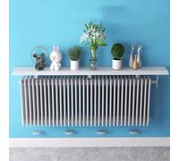 UVCMDUI Tablette de Radiateur sans Percer en Alliage D'Aluminium, 35-200 cm étagère de Radiateur Flottante Blanche, Cache Radiateur Minces avec Support de 8cm, Poids de Roulement 20kg,50cm