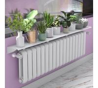 UVCMDUI Tablette Radiateur Universelle Blanche, Etagere Radiateur sans Percer Anti-Fumée et Anti-Poussière, Cache Radiateur en Alliage D'Aluminium Antirouille, Portant 20kg,Width 20cm,60cm