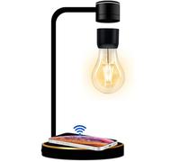 UVEHAS Lampe en lévitation avec chargeur sans fil, ampoule magnétique flottante rotative à 360 degrés, lampe de nuit, lampe de bureau pour cadeau d'anniversaire, décoration de bureau