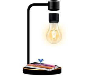 UVEHAS Lampe en lévitation avec chargeur sans fil, ampoule magnétique flottante rotative à 360 degrés, lampe de nuit, lampe de bureau pour cadeau d'anniversaire, décoration de bureau