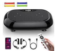 Uverbon Plateforme Vibrante, Plaque Vibrante, Capacité 150 kg | 9 Modes, 120 Vitesses Réglables, 4 Bandes de Résistance, aut-Parleur Bluetooth, Télécommande, Entraînement Complet du Corps