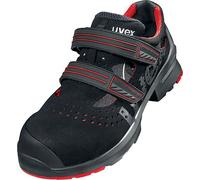 uvex 1 sandales S1P noir, rouge largeur 12 taille 44