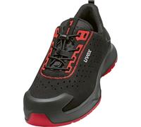 Uvex 1 x Craft S1 PL FO SC SR - Chaussures de sécurité particulièrement légères - Chaussures basses perforées - Sportives - Embout de protection sans métal - Extra large - Largeur 14, noir/rouge, 42