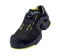 Uvex 1 X-Tended Support BOA - Chaussures de travail S1P pour homme & femme - légères & antidérapantes - Noir - Noir/citron vert, 41 EU