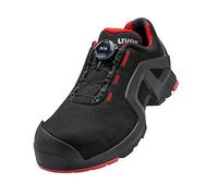 Uvex 1 X-Tended Support BOA - Chaussures de Travail S3 pour Homme et Femme - Légères et antidérapantes - Noir - noir/rouge, 44 EU