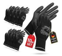 Uvex 10 Paires de Gants de Travail Unipur 6639 Avec Revêtement PU - Gants de Protection Contre les Risques Mécaniques EN 388 - Taille 09/L