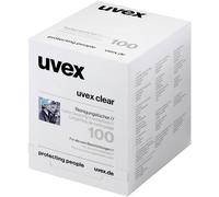 uvex Lingettes nettoyantes pour lunettes – 100 pièces, emballées individuellement, sans silicone